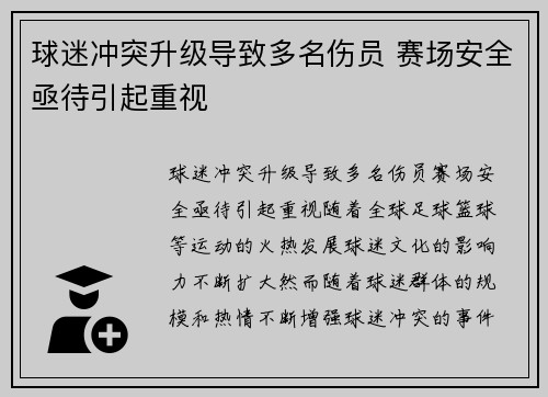 球迷冲突升级导致多名伤员 赛场安全亟待引起重视